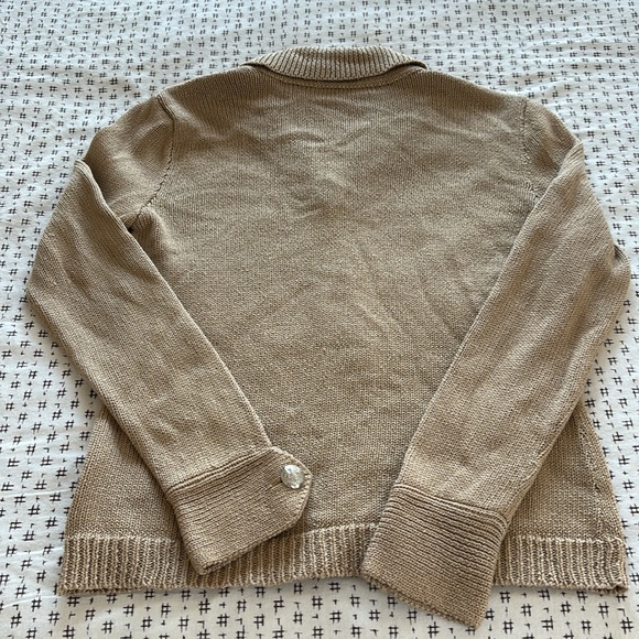 Vintage Ralph Lauren lady jacket, tan, cotton w/ silver buttons, size Mp - Picture 8 of 8